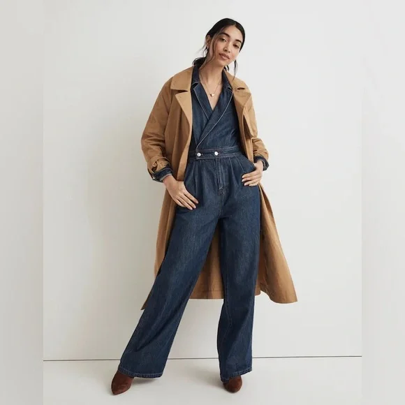 Madewell Denim Tailored Jumpsuit in Norvell Wash Size 6 - Picture 4 of 13